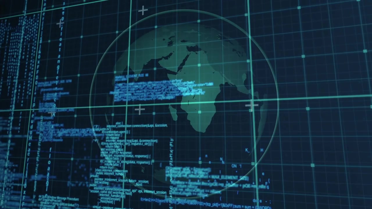 Animation of data processing over globe