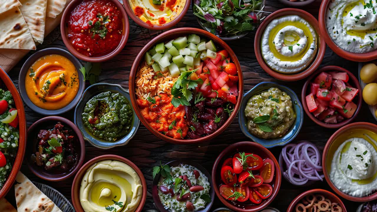 plato de mezze mediterráneo