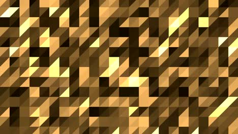 abstract polygonal geometric surface. low poly motion background of shifting gold triangles