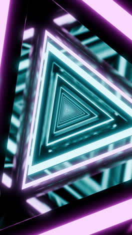 triangular neon light tunnel