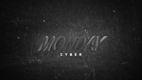 dark monochrome cyber monday text on deep black gradient