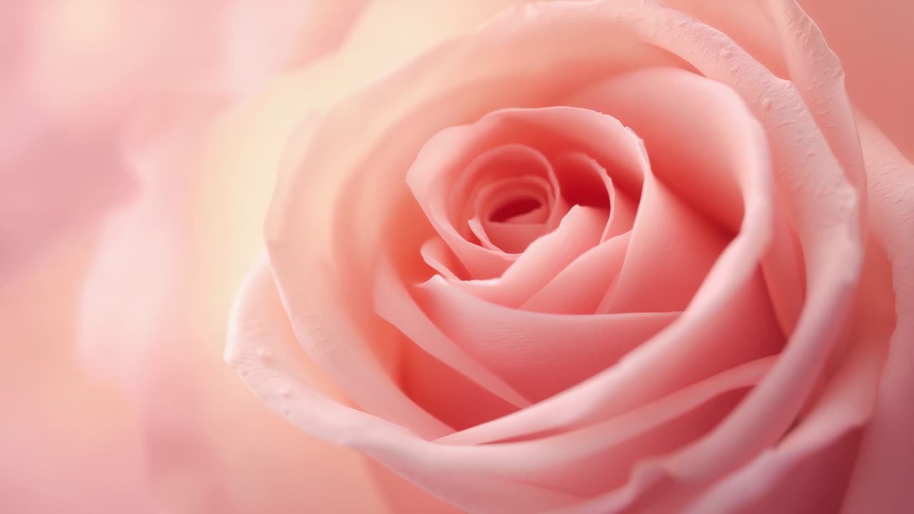 Makrokamera fanger inn rosa roseblomst med pulserende fokus i studio for å avsløre duggdråper