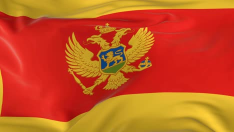 ondeando una bandera en bucle como fondo montenegro