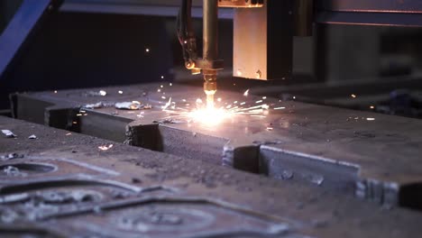 plasma cutting machine in action