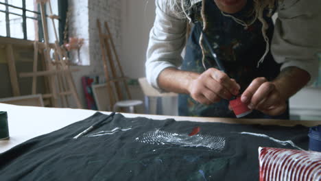 artist in an art studio