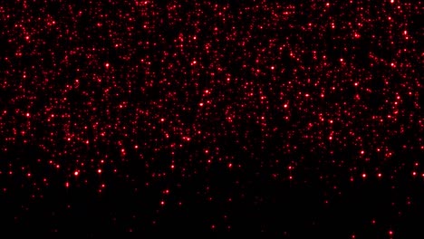 hermoso bucle de partículas rojas que brillan y parpadean fuego cayendo sobre un fondo negro. animación 4k 3d fondo abstracto