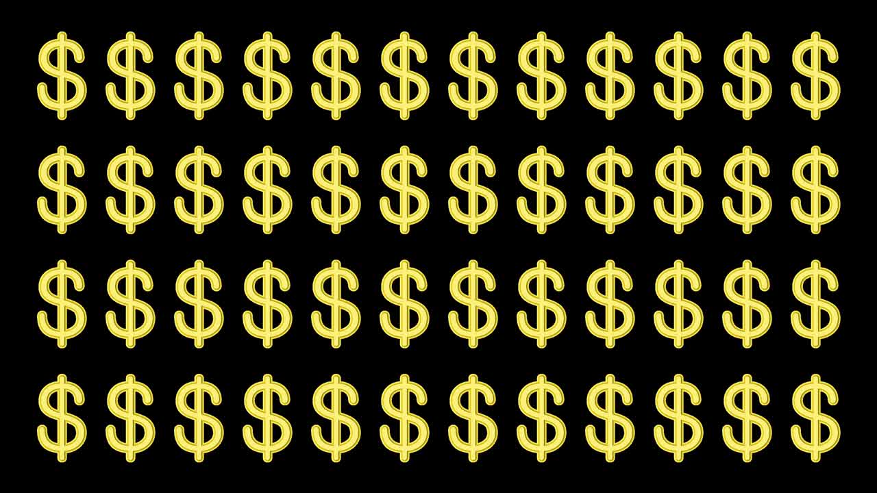 Alfa kanalında izole edilmiş dolar işaretleri