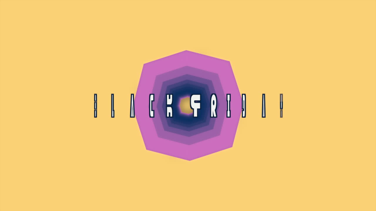 Black Friday con forme Memphis su gradiente giallo