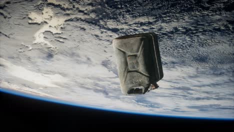 metal-vintage-and-dirty-jerrycan-on-Earth-orbit