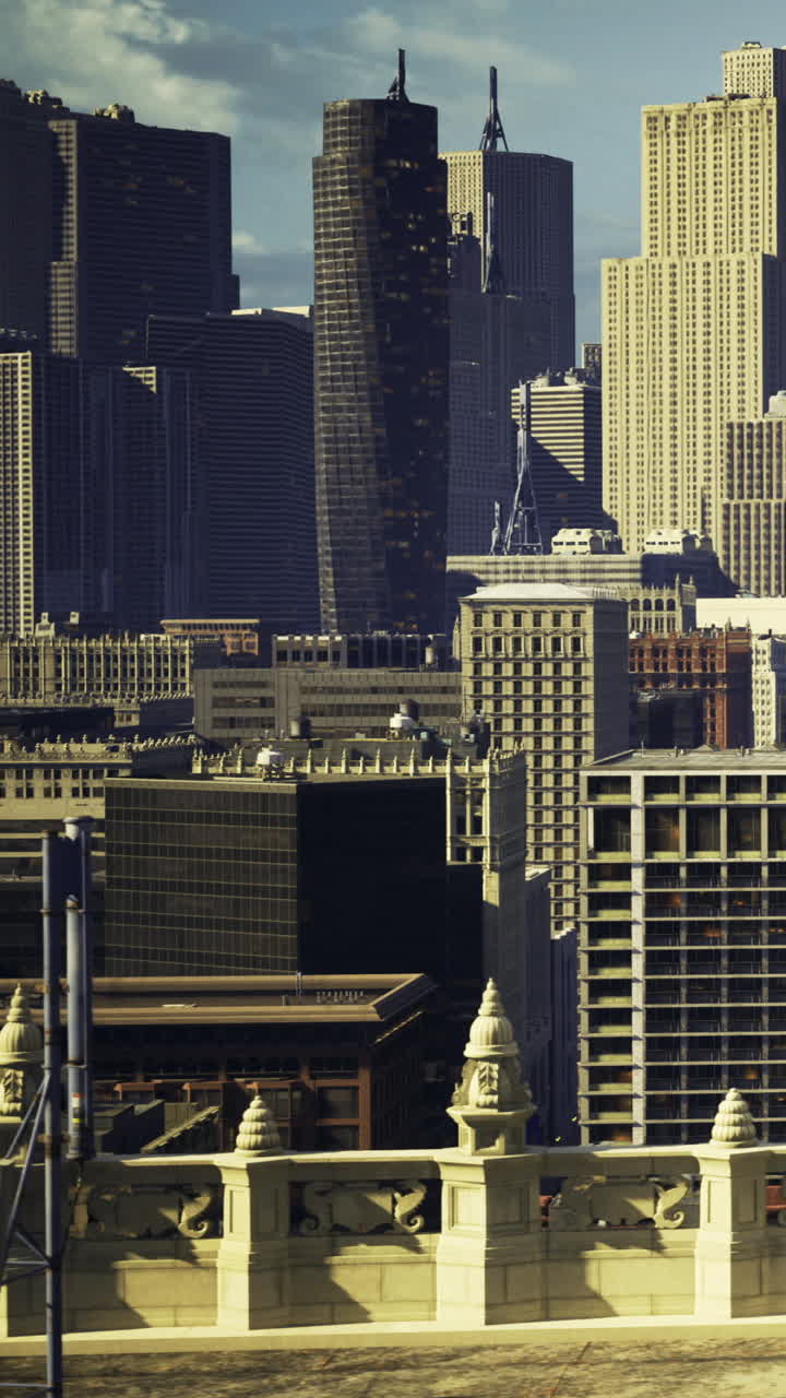 Lo skyline urbano svela l'architettura moderna in mezzo a un vivace paesaggio urbano