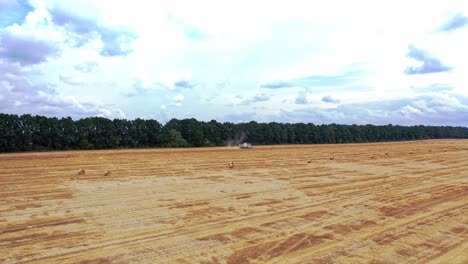 rolls of haystacks on the field