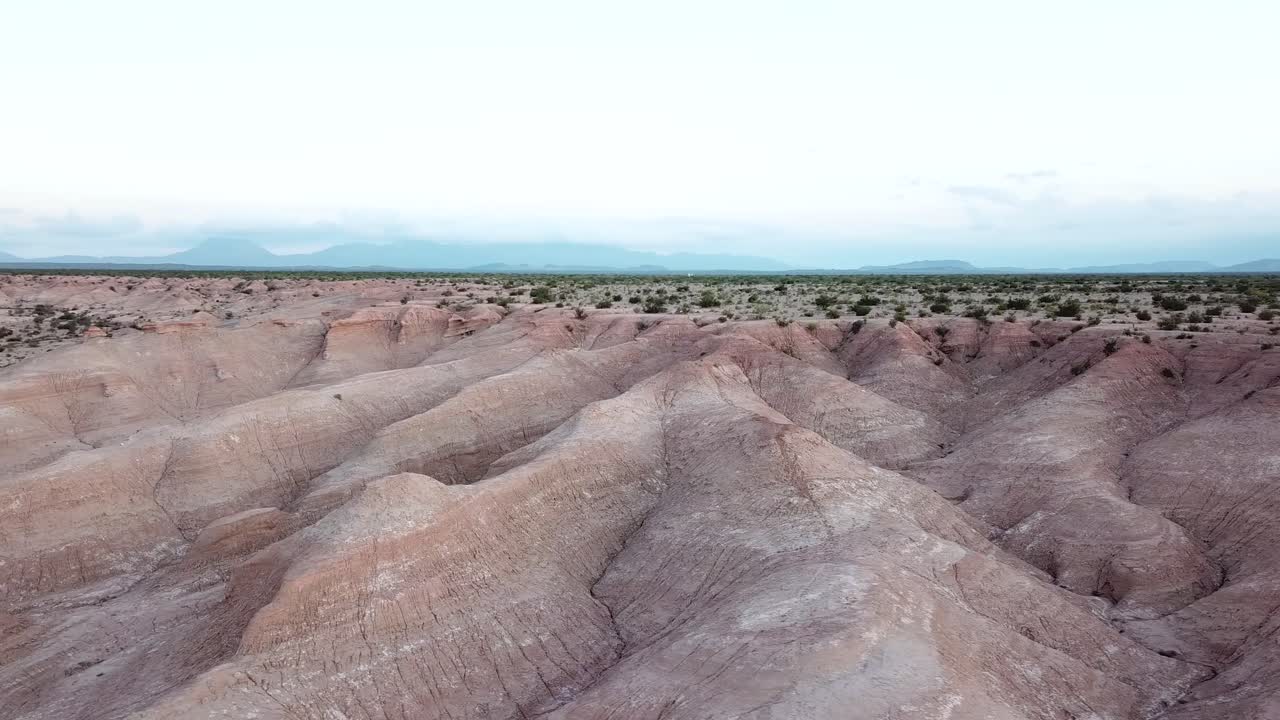 Argentinian Desert Aerial View. Sandstone Hills and Dry Landscape Between Ischigualasto and Talampaya National Provincial Parks