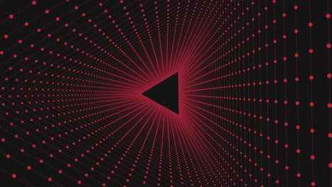 dynamic red dot zigzag triangular pattern on black background