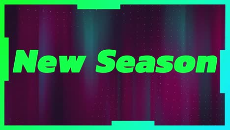 animation of new season text over moving purple background