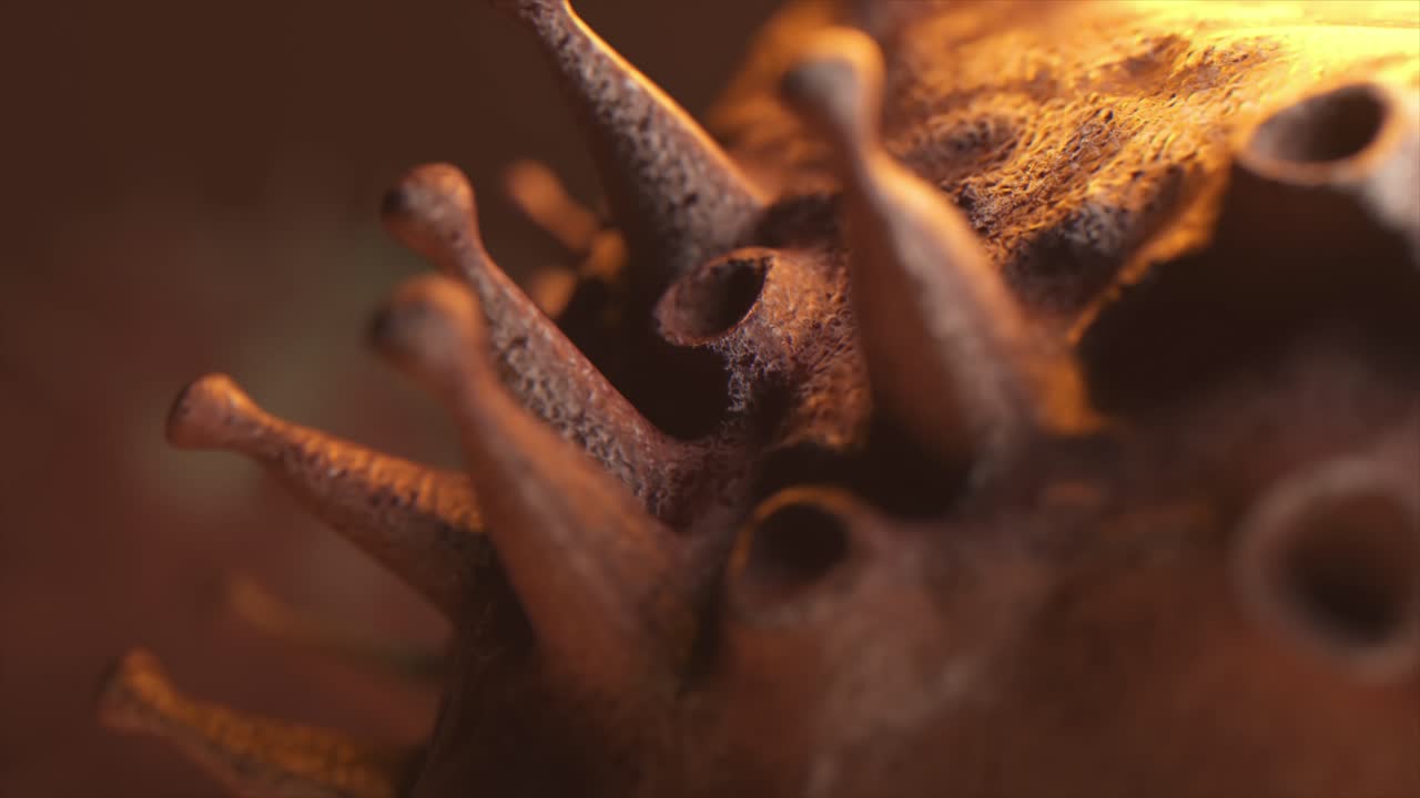 primer plano de una partícula de virus