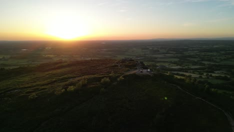 the stunning spiritual cloud at bosley on a full moon weekend at sunset , staffordshire uk - drone clockwise rotate