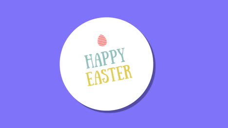 animated closeup happy easter text on blue background 3