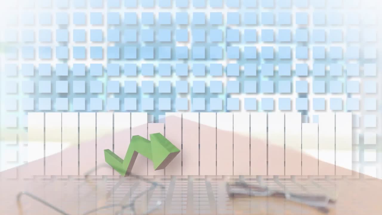 비즈니스맨과 비즈니스맨이 손을 흔드는 중간 섹션에 대한 통계 데이터 처리