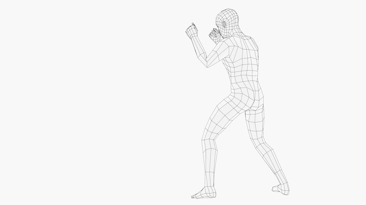 hombre de boxeo de marco de alambre. sin costura