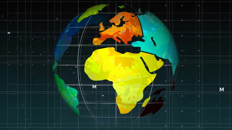 animation of connections and data processing over globe