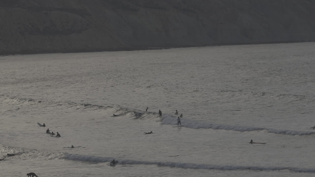 Surfers enjoying the waves at the coast