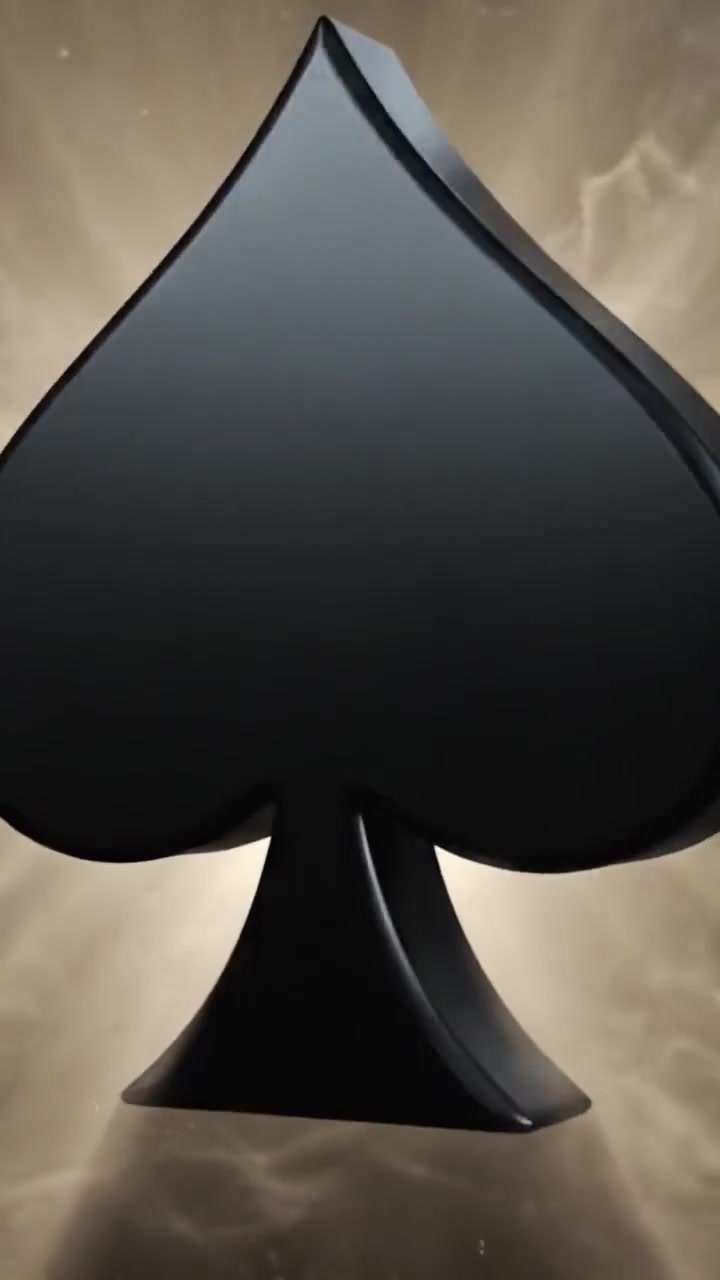 A Dramatic Transition from Shadows to Light: The Evolution of the Iconic Spade Symbol in a Captivating Video Sequence
