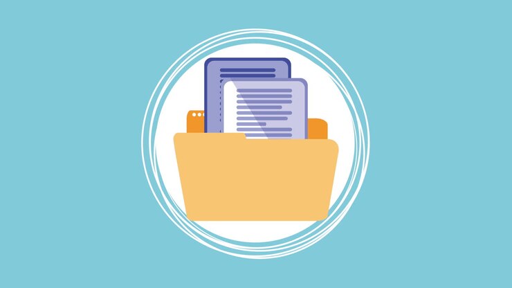 folder with files documents animation