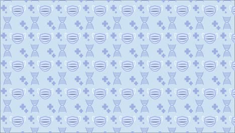 seamless pattern of mask, heart and adn sign