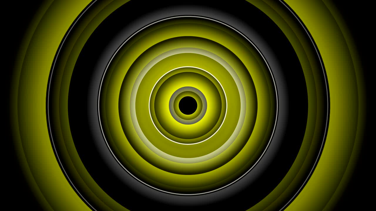 resumen del círculo amarillo, onda de radio (loopable) - video de stock