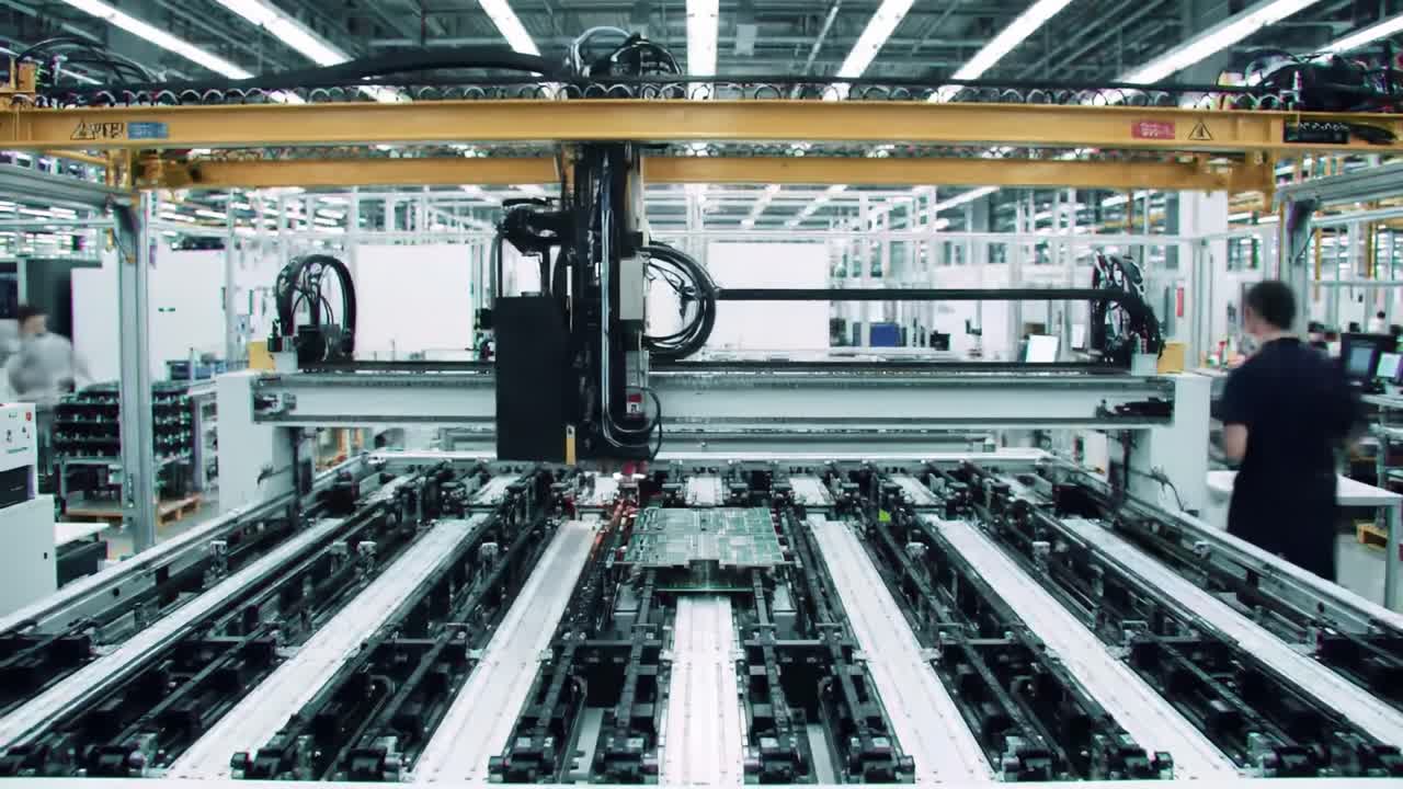 línea de ensamblaje automatizada de placas de circuitos electrónicos