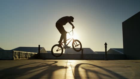 bmx rider on a rooftop