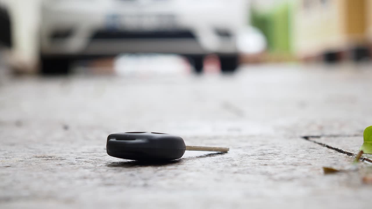 Lost Car Key on Wet Ground