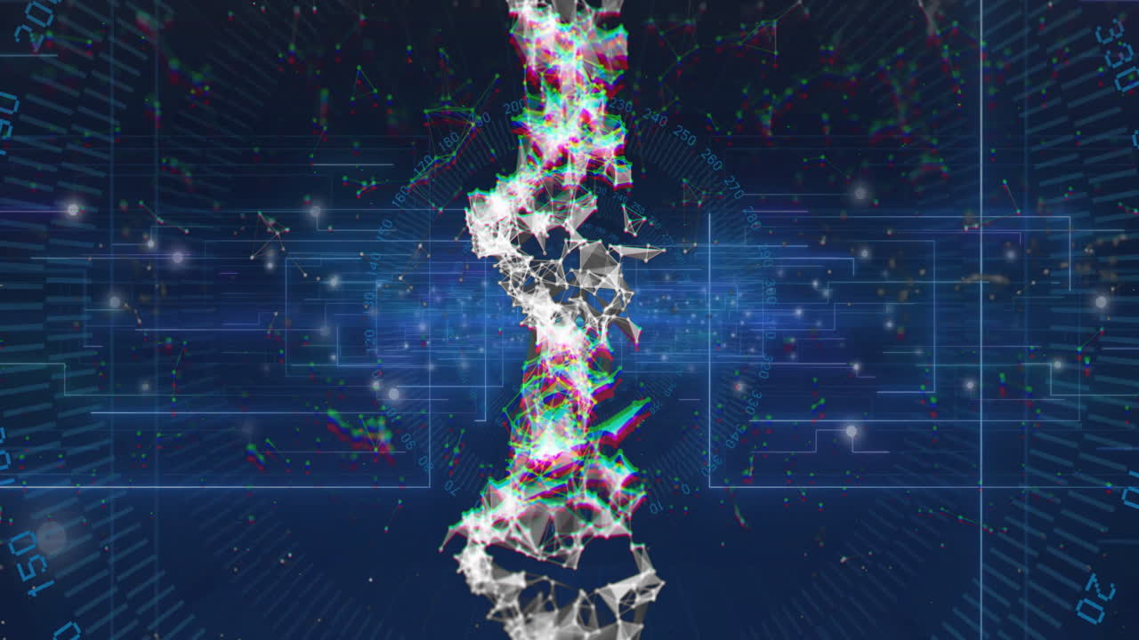 지구상에서 dna 스트랜드의 애니메이션과 데이터 처리