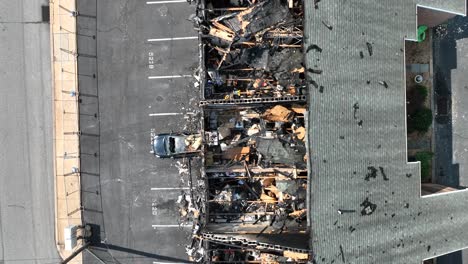 top down view of apartment fire