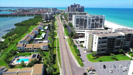 drone flight over sand key, florida