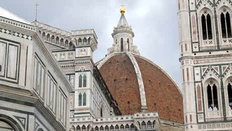 zoom in shot of florence cathedral dome, italy