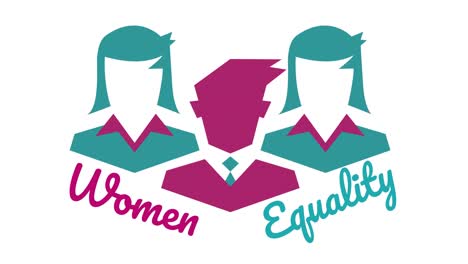 Animation-of-business-people-icons-over-women-equality-text