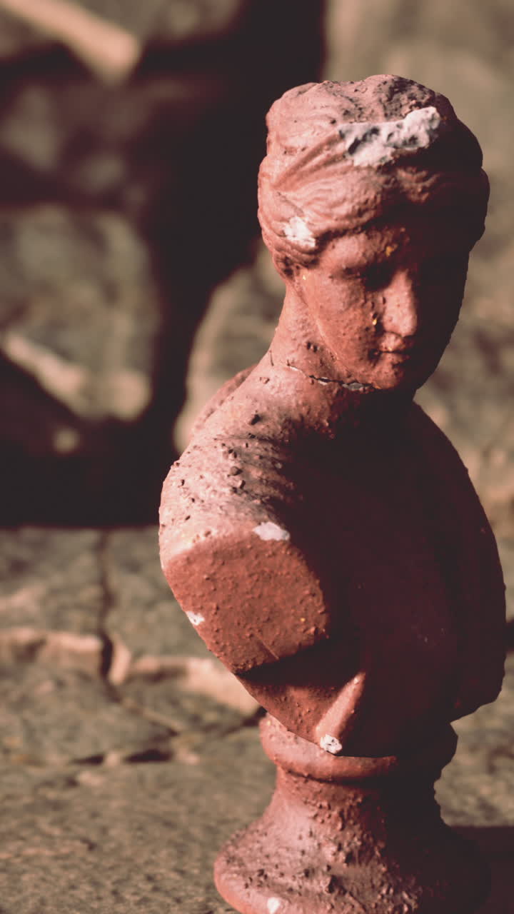 un busto de terracota antiguo de una mujer
