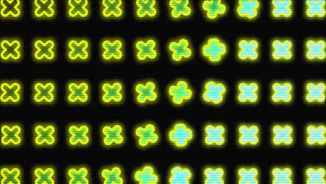 animation of cross glowing yellow and green