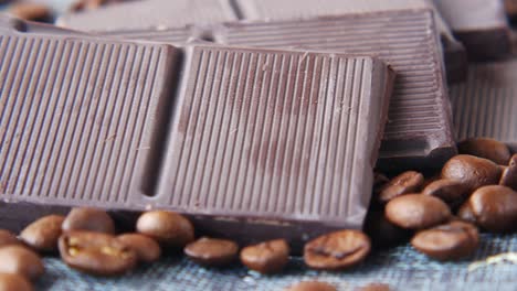 Dark-chocolate-on-a-plate-on-table-close-up