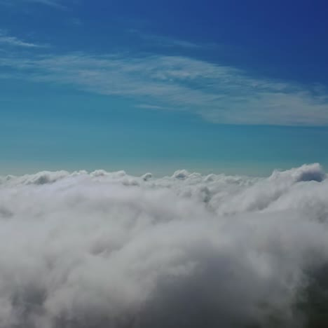 clouds atmosphere. flying over white clouds in the sky. beautiful background of soft clouds moving slowly. aerial view.