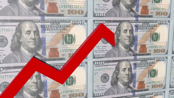 インフレの成長を表すバーグラフのデジタルアニメーション背景