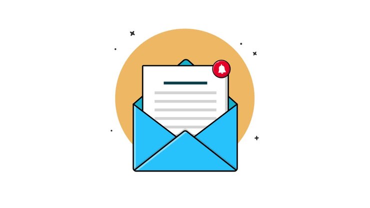Animated Email Envelope with Notification Bell Icon