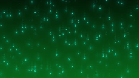 falling matrix code. green background.