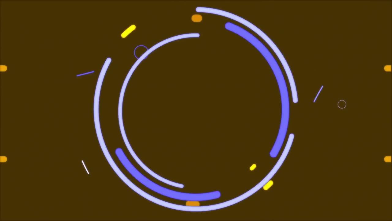 하늘의 구름을 배경으로 다채로운 추상적인 모양의 디지털 애니메이션