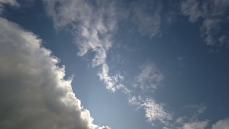looking up into the sky with a cloud cover that dissolves, timelapse 4k
