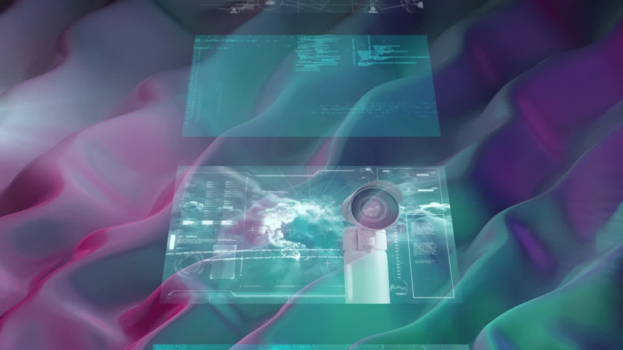 animación de la red de conexiones sobre fondo líquido