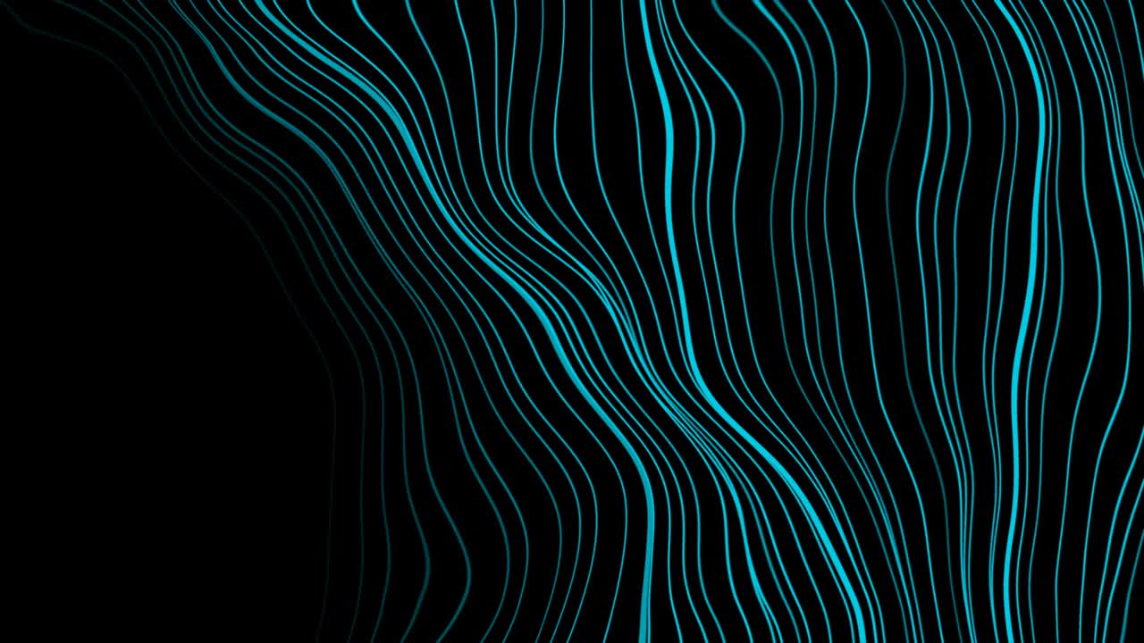 Bright blue curved wavy lines abstract elegant motion background