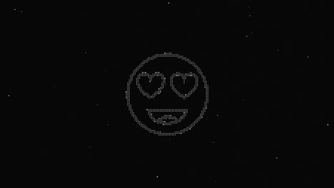 line smile hud holographic symbol on digital old tv screen seamless loop glitch animation. hearts. dynamic retro and joyful. colorful and vintage video footage.