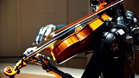 robot playing violin